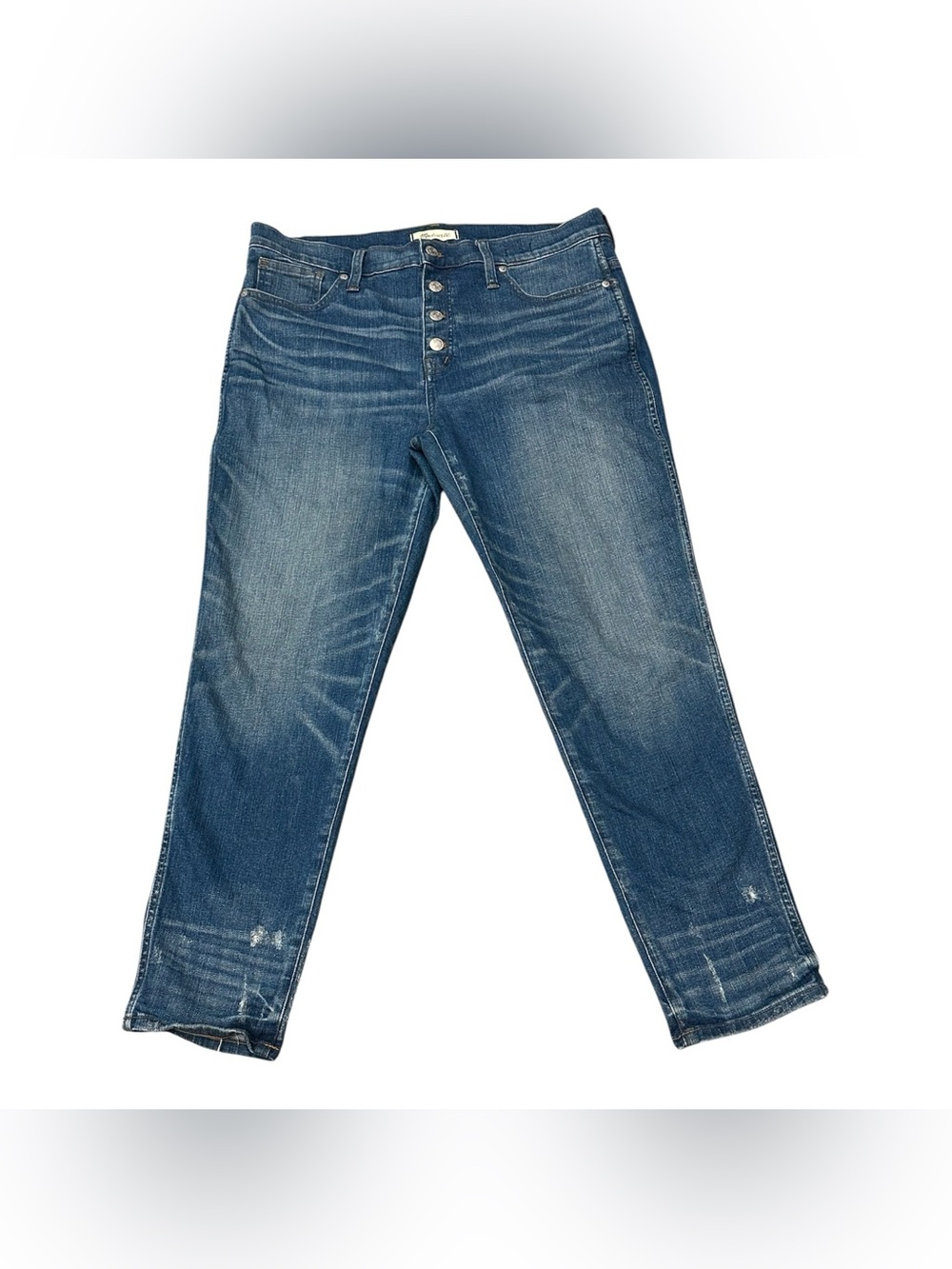 Madewell Slim Straight Jeans Wmns 32 High Rise Buttonfly Inseam 27 1/2